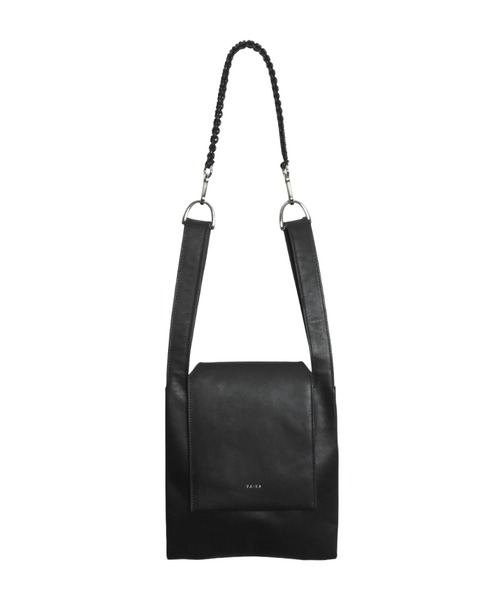 VALLAD ブラック バッグ YArKA/ヤーカ】real leather braided strap flap marche bag [wam11