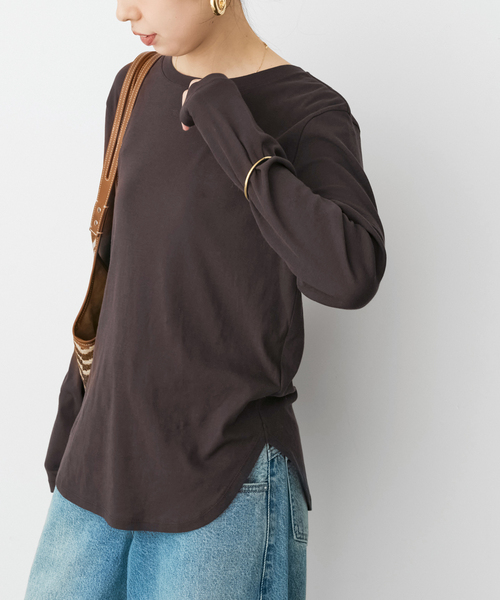 Spick & Span（スピックアンドスパン）の「接触冷感 / ドライタッチライトロンTEE（Tシャツ/カットソー・レディース・チャコールグレー/イエロー/ホワイト・FREE）」の6枚目の写真