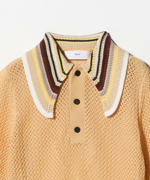 TOGA PULLA（トーガ　プルラ）の「＜TOGA PULLA＞レース ポロニット（ニット/セーター・レディース・ベージュ/ブラック・36）」の7枚目の写真