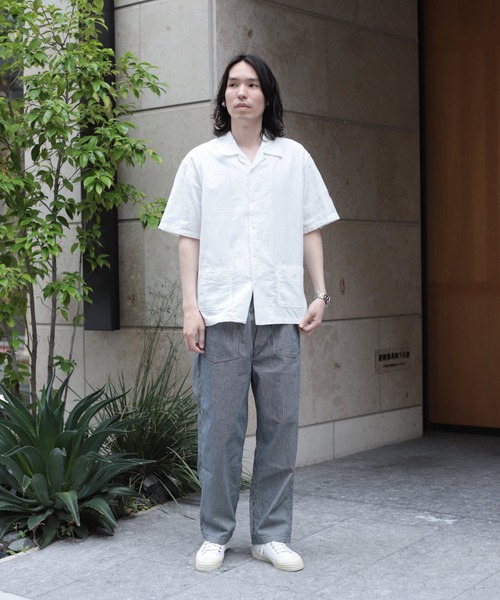 OMNIGOD（オムニゴッド）の「[OMNIGOD mens / オムニゴッド] コットンリネンジャガード ショートスリーブシャツジャケット（シャツ/ブラウス・メンズ・ブラウン/ホワイト・4/3/2）」の20枚目の写真