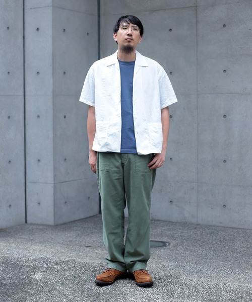 OMNIGOD（オムニゴッド）の「[OMNIGOD mens / オムニゴッド] コットンリネンジャガード ショートスリーブシャツジャケット（シャツ/ブラウス・メンズ・ブラウン/ホワイト・4/3/2）」の22枚目の写真