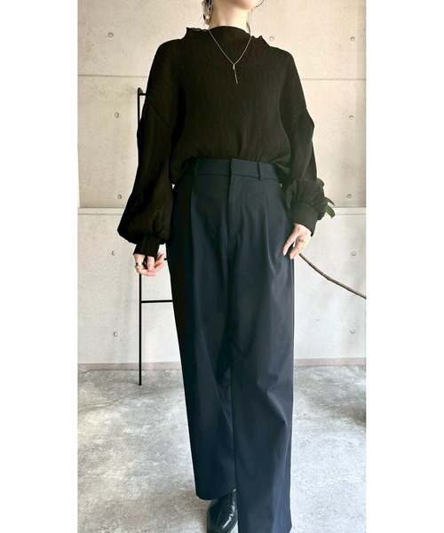 amini(アミニ)の「プチハイボリュームスリーブシアー楊柳ブラウス(シャツ/ブラウス・レディース・ブラック/ブルー/ピンク/ブラウン/パープル/アイボリー・MEDIUM)」の8枚目の写真