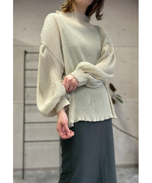 amini(アミニ)の「プチハイボリュームスリーブシアー楊柳ブラウス(シャツ/ブラウス・レディース・ブラック/ブルー/ピンク/ブラウン/パープル/アイボリー・MEDIUM)」の21枚目の写真