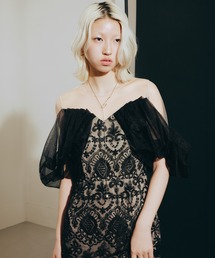 ✩*✩様 フポートレイト レース オフショルダー ワンピース 黒 UK8 未使用 オフショル レース」に該当するワンピース/ドレスファッション通販