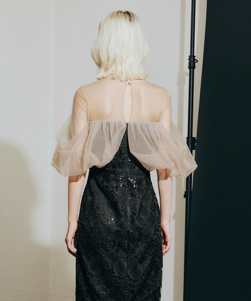 darial（ダリアル）の「【darial】offsholder lace dress / オフショルダーレースドレス（ドレス・レディース・ブラック/ブルー/ベージュ・S/M）」の4枚目の写真