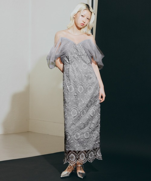 darial（ダリアル）の「【darial】offsholder lace dress / オフショルダーレースドレス（ドレス・レディース・ブラック/ブルー/ベージュ・S/M）」の8枚目の写真