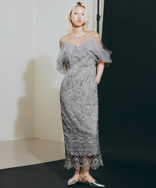 darial（ダリアル）の「【darial】offsholder lace dress / オフショルダーレースドレス（ドレス・レディース・ブラック/ブルー/ベージュ・S/M）」の10枚目の写真