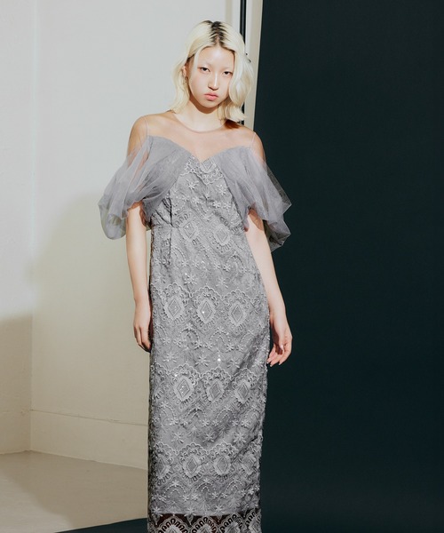 darial（ダリアル）の「【darial】offsholder lace dress / オフショルダーレースドレス（ドレス・レディース・ブラック/ブルー/ベージュ・S/M）」の11枚目の写真