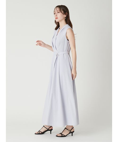 FRAY I.D（フレイアイディー）の「カシュクールベルトタックワンピース（ワンピース・レディース・グレー/ライトブルー/ベージュ・0/1）」の4枚目の写真