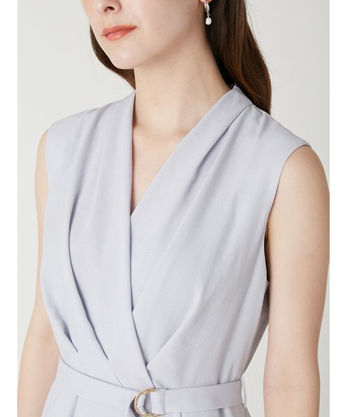 FRAY I.D（フレイアイディー）の「カシュクールベルトタックワンピース（ワンピース・レディース・グレー/ライトブルー/ベージュ・0/1）」の5枚目の写真