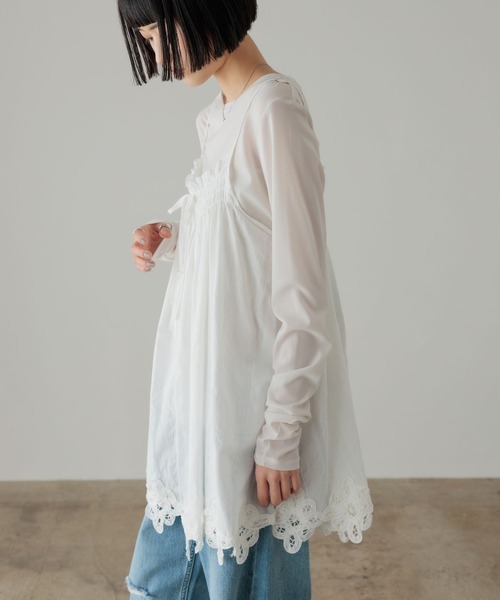 LOWRYS FARM（ローリーズファーム）の「２ＷＡＹバテンレースミニワンピース 645423（ワンピース・レディース・アイボリー/ブラック・FREE）」の3枚目の写真