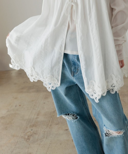 LOWRYS FARM（ローリーズファーム）の「２ＷＡＹバテンレースミニワンピース 645423（ワンピース・レディース・アイボリー/ブラック・FREE）」の4枚目の写真