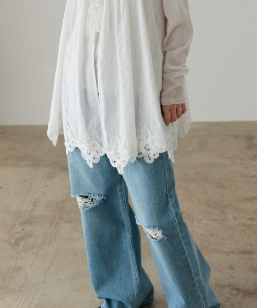 LOWRYS FARM（ローリーズファーム）の「２ＷＡＹバテンレースミニワンピース 645423（ワンピース・レディース・アイボリー/ブラック・FREE）」の5枚目の写真