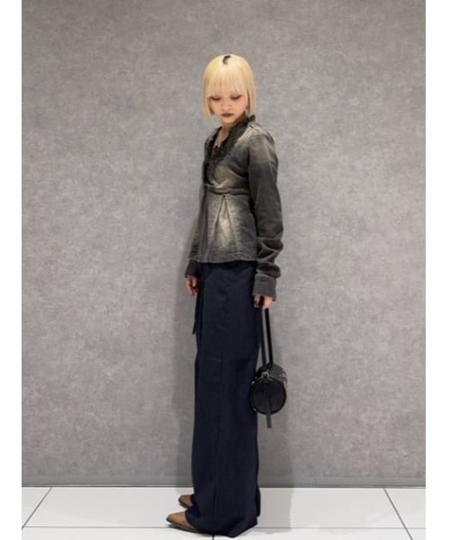 LAGUA GEM（ラグアジェム）の「WAIST DESIGN STRIPE パンツ（スラックス・レディース・ネイビー/グレー・X-SMALL/SMALL/MEDIUM）」の5枚目の写真