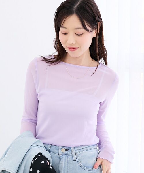 le.coeur blanc（ルクールブラン）の「シアークルーネックプルオーバー（Tシャツ/カットソー・レディース・ラベンダー/ブラック/ホワイト/グレー/オフホワイト・38）」の10枚目の写真