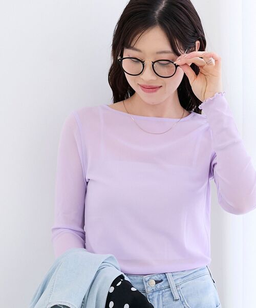 le.coeur blanc（ルクールブラン）の「シアークルーネックプルオーバー（Tシャツ/カットソー・レディース・ラベンダー/ブラック/ホワイト/グレー/オフホワイト・38）」の11枚目の写真