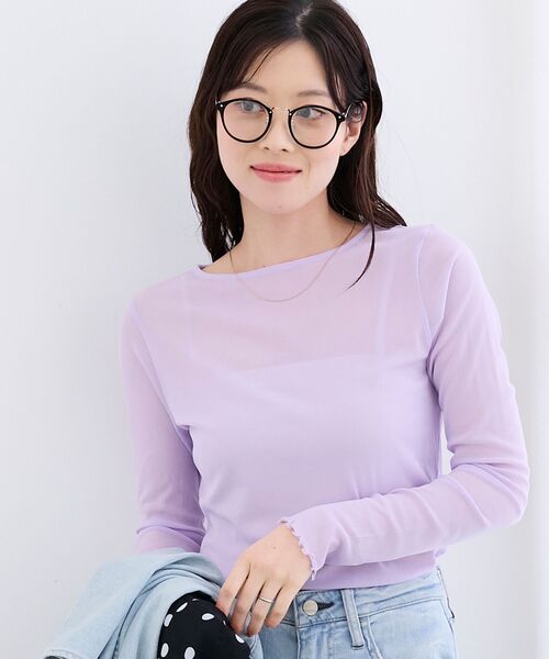 le.coeur blanc（ルクールブラン）の「シアークルーネックプルオーバー（Tシャツ/カットソー・レディース・ラベンダー/ブラック/ホワイト/グレー/オフホワイト・38）」の12枚目の写真