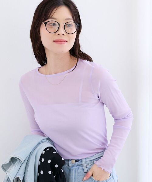 le.coeur blanc（ルクールブラン）の「シアークルーネックプルオーバー（Tシャツ/カットソー・レディース・ラベンダー/ブラック/ホワイト/グレー/オフホワイト・38）」の13枚目の写真