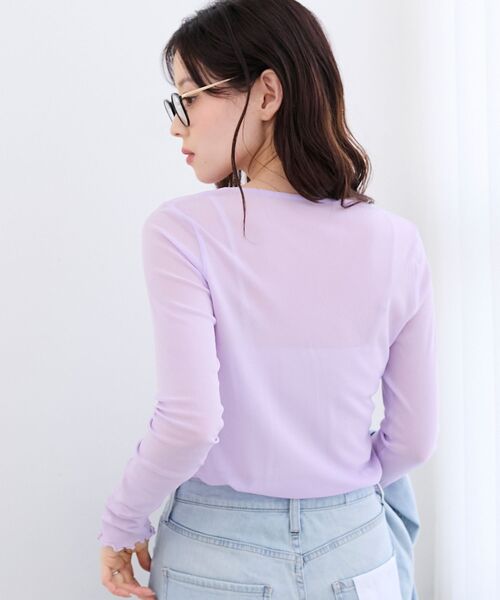 le.coeur blanc（ルクールブラン）の「シアークルーネックプルオーバー（Tシャツ/カットソー・レディース・ラベンダー/ブラック/ホワイト/グレー/オフホワイト・38）」の14枚目の写真