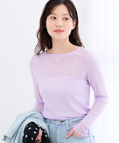 le.coeur blanc（ルクールブラン）の「シアークルーネックプルオーバー（Tシャツ/カットソー・レディース・ラベンダー/ブラック/ホワイト/グレー/オフホワイト・38）」の15枚目の写真