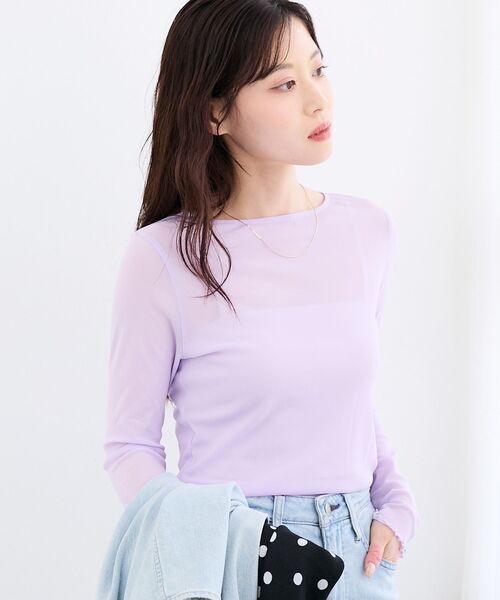 le.coeur blanc（ルクールブラン）の「シアークルーネックプルオーバー（Tシャツ/カットソー・レディース・ラベンダー/ブラック/ホワイト/グレー/オフホワイト・38）」の16枚目の写真