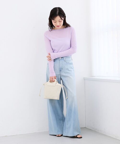 le.coeur blanc（ルクールブラン）の「シアークルーネックプルオーバー（Tシャツ/カットソー・レディース・ラベンダー/ブラック/ホワイト/グレー/オフホワイト・38）」の18枚目の写真