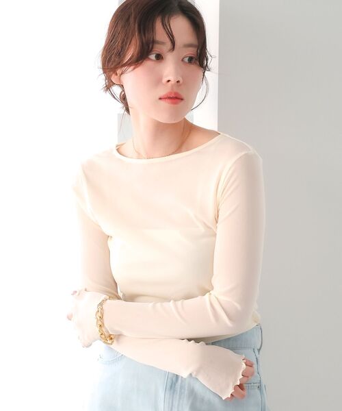 le.coeur blanc（ルクールブラン）の「シアークルーネックプルオーバー（Tシャツ/カットソー・レディース・ラベンダー/ブラック/ホワイト/グレー/オフホワイト・38）」の16枚目の写真