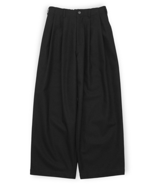 my beautiful landlet(マイビューティフルランドレット)の「【my beautiful landlet】 HIGH-TWIST TWILL TUCK WIDE PANTS(その他パンツ・メンズ・ベージュ/ネイビー/ブラック・1/2/0)」の1枚目の写真