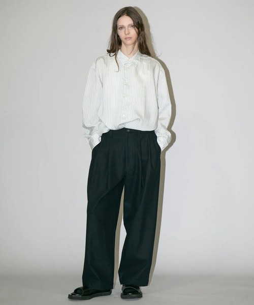my beautiful landlet(マイビューティフルランドレット)の「【my beautiful landlet】 HIGH-TWIST TWILL TUCK WIDE PANTS(その他パンツ・メンズ・ベージュ/ネイビー/ブラック・1/2/0)」の14枚目の写真