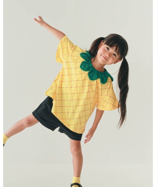nicohrat（ニコフラート）の「ニコフラート いちご・パインなりきり Tシャツ（Tシャツ/カットソー・キッズ・イエロー/ピンク/レッド・90cm/100cm/110cm/120cm/130cm/140cm）」の5枚目の写真
