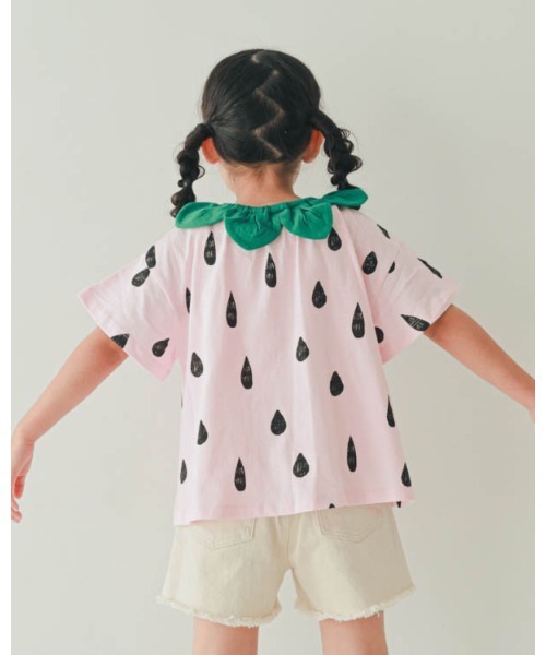 nicohrat（ニコフラート）の「ニコフラート いちご・パインなりきり Tシャツ（Tシャツ/カットソー・キッズ・イエロー/ピンク/レッド・90cm/100cm/110cm/120cm/130cm/140cm）」の8枚目の写真