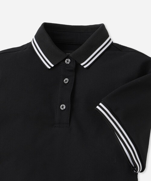 Saturdays Golf(サタデーズゴルフ)の「SS Popcorn Knit Shirt | WOMEN(ポロシャツ・レディース・ブラック/ホワイト・L/M/S)」の4枚目の写真