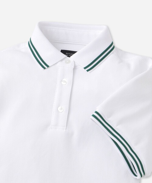 Saturdays Golf(サタデーズゴルフ)の「SS Popcorn Knit Shirt | WOMEN(ポロシャツ・レディース・ブラック/ホワイト・L/M/S)」の5枚目の写真