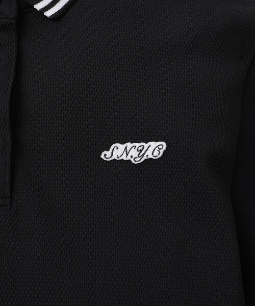 Saturdays Golf(サタデーズゴルフ)の「SS Popcorn Knit Shirt | WOMEN(ポロシャツ・レディース・ブラック/ホワイト・L/M/S)」の6枚目の写真