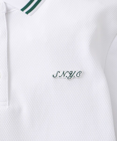 Saturdays Golf(サタデーズゴルフ)の「SS Popcorn Knit Shirt | WOMEN(ポロシャツ・レディース・ブラック/ホワイト・L/M/S)」の7枚目の写真