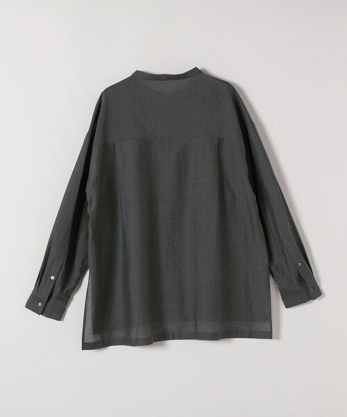 quaranciel(カランシエル)の「quaranciel:〈洗濯機可能〉リネン ミックス バンドカラー ポケット シャツ(シャツ/ブラウス・レディース・チャコールグレー/ナチュラル・ONE SIZE)」の14枚目の写真