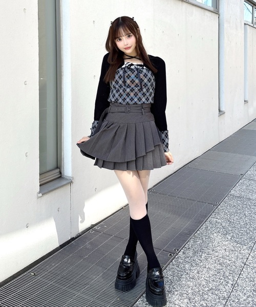 one way（ワンウェイ）の「チェック×ボレロ風トップス（Tシャツ/カットソー・レディース・ブラック系その他/ホワイト系その他/グレー系その他/ブラウン系その他/ブラウン系その他2・FREE）」の11枚目の写真