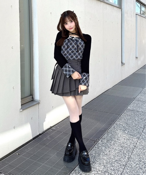 one way（ワンウェイ）の「チェック×ボレロ風トップス（Tシャツ/カットソー・レディース・ブラック系その他/ホワイト系その他/グレー系その他/ブラウン系その他/ブラウン系その他2・FREE）」の12枚目の写真