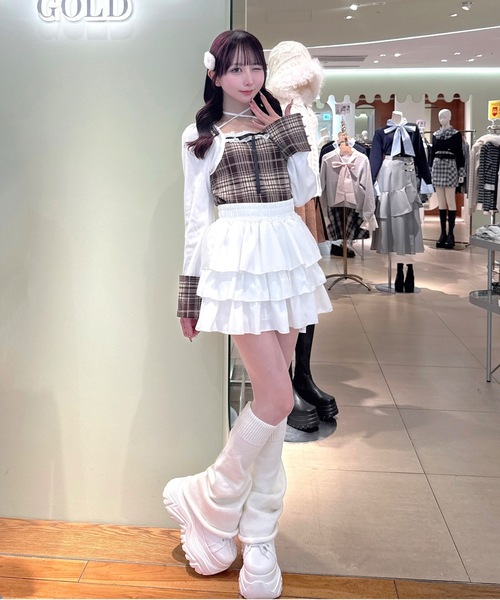 one way（ワンウェイ）の「チェック×ボレロ風トップス（Tシャツ/カットソー・レディース・ブラック系その他/ホワイト系その他/グレー系その他/ブラウン系その他/ブラウン系その他2・FREE）」の19枚目の写真