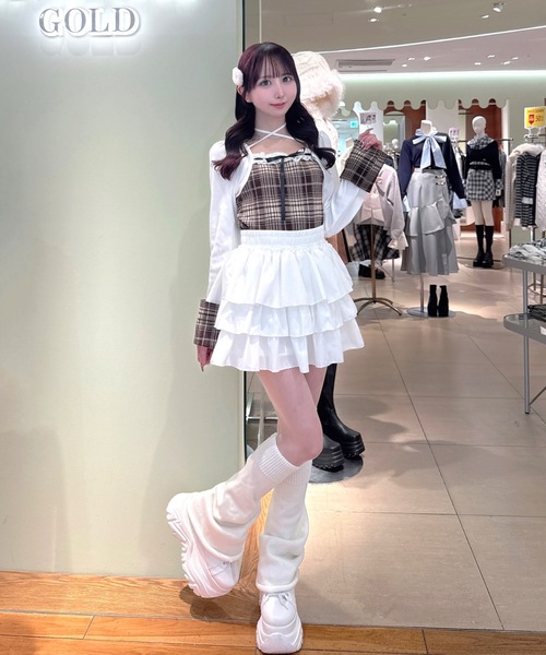 one way（ワンウェイ）の「チェック×ボレロ風トップス（Tシャツ/カットソー・レディース・ブラック系その他/ホワイト系その他/グレー系その他/ブラウン系その他/ブラウン系その他2・FREE）」の20枚目の写真