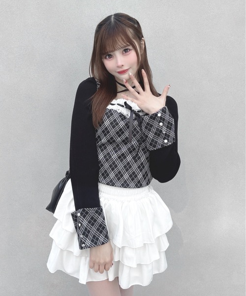 one way（ワンウェイ）の「チェック×ボレロ風トップス（Tシャツ/カットソー・レディース・ブラック系その他/ホワイト系その他/グレー系その他/ブラウン系その他/ブラウン系その他2・FREE）」の14枚目の写真
