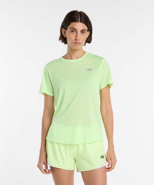 NEW BALANCE(ニューバランス)の「Athletics ショートスリーブTシャツ(Tシャツ/カットソー・レディース・ライム/ライトパープル・X-LARGE/LARGE/MEDIUM/SMALL)」の2枚目の写真