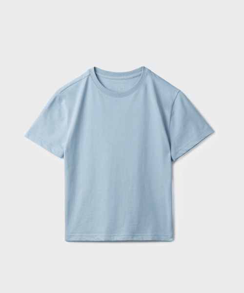 MUSINSA STANDARD KIDS（ムシンサスタンダードキッズ）の「リラックスドクルーネックTシャツ[ブルーグレー]（Tシャツ/カットソー・レディース・その他・130/140/150/160/100/110/120）」の2枚目の写真