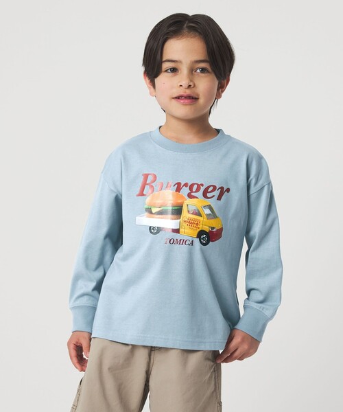 green label relaxing(グリーンレーベルリラクシング)の「【別注】<TOMICA>長袖 Tシャツ / キッズ 100cm-120cm(Tシャツ/カットソー・キッズ・グレー系/ライトブルー/ライトグレー・120cm/110cm/100cm)」の4枚目の写真