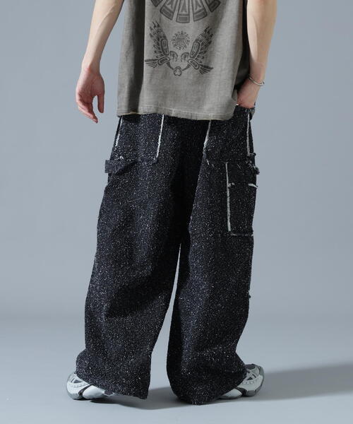DANKE SCHON(ダンケシェーン)の「DankeSchon/ダンケシェーン/NEEDLEPUNCH DENIM W-KNEE PANTS(デニムパンツ・レディース・ブラック/ブルー/ホワイト・M/S/L)」の4枚目の写真