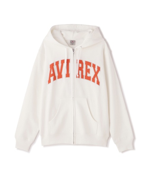 AVIREX（アヴィレックス）の「《WEB&DEPOT限定》DAILY EX ZIP UP SWEAT PARKA LOGO / ジップアップ スウェット パーカー ロゴ / AVIREX / アヴィレックス（パーカー・メンズ・オフホワイト/グレー/ブラック/ネイビー・MEDIUM/X-LARGE/LARGE/XX-LARGE）」の2枚目の写真