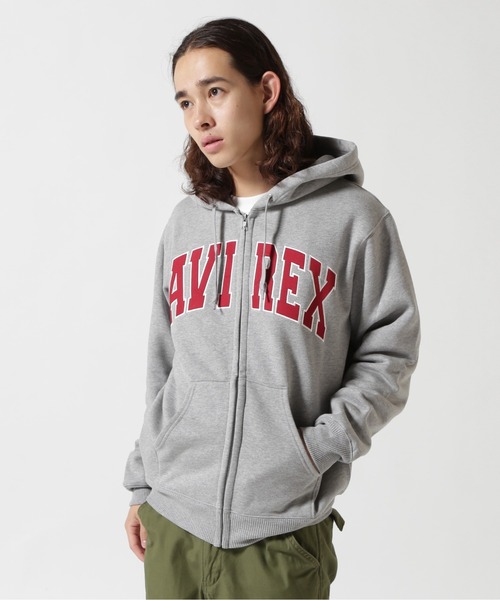 AVIREX（アヴィレックス）の「《WEB&DEPOT限定》DAILY EX ZIP UP SWEAT PARKA LOGO / ジップアップ スウェット パーカー ロゴ / AVIREX / アヴィレックス（パーカー・メンズ・オフホワイト/グレー/ブラック/ネイビー・MEDIUM/X-LARGE/LARGE/XX-LARGE）」の20枚目の写真