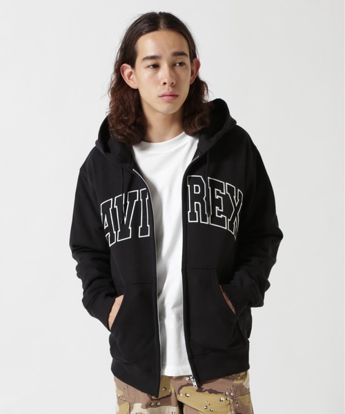 AVIREX（アヴィレックス）の「《WEB&DEPOT限定》DAILY EX ZIP UP SWEAT PARKA LOGO / ジップアップ スウェット パーカー ロゴ / AVIREX / アヴィレックス（パーカー・メンズ・オフホワイト/グレー/ブラック/ネイビー・MEDIUM/X-LARGE/LARGE/XX-LARGE）」の9枚目の写真