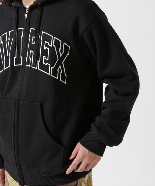 AVIREX（アヴィレックス）の「《WEB&DEPOT限定》DAILY EX ZIP UP SWEAT PARKA LOGO / ジップアップ スウェット パーカー ロゴ / AVIREX / アヴィレックス（パーカー・メンズ・オフホワイト/グレー/ブラック/ネイビー・MEDIUM/X-LARGE/LARGE/XX-LARGE）」の14枚目の写真