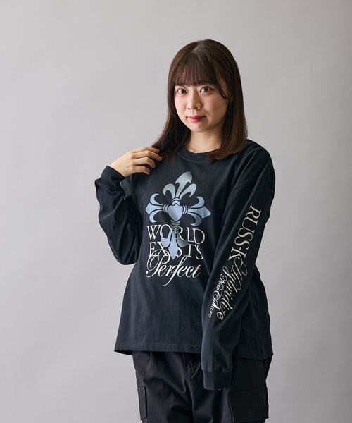 RUSS-K(ラスケー)の「【RUSS-K】別注 プリント 長袖Tシャツ(Tシャツ/カットソー・メンズ・ブラック/ホワイト系/ホワイト/ホワイト系1/ブラック系/ブラック系1・X-LARGE/LARGE/MEDIUM/SMALL)」の21枚目の写真